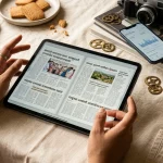 Person reading a Marathi digital newspaper e-paper edition on a tablet